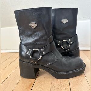 Vintage Harley-Davidson Chunky Boots- Size 6.5 (37.5)